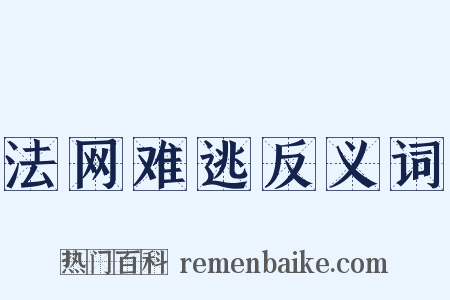 法网难逃反义词是什么意思的图片